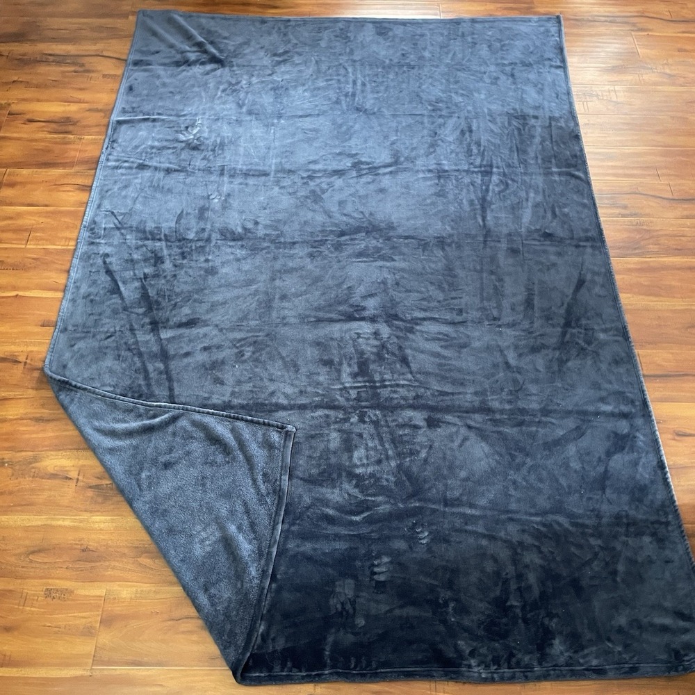 Restoration Hardware Baby &‎ Child Blanket Twin Size 63"x94" Navy Plush Fleece